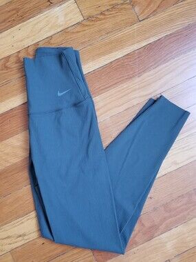 Nike Zenvy Dri-Fit Ribbed High-Waist Leggings - Khaki Green